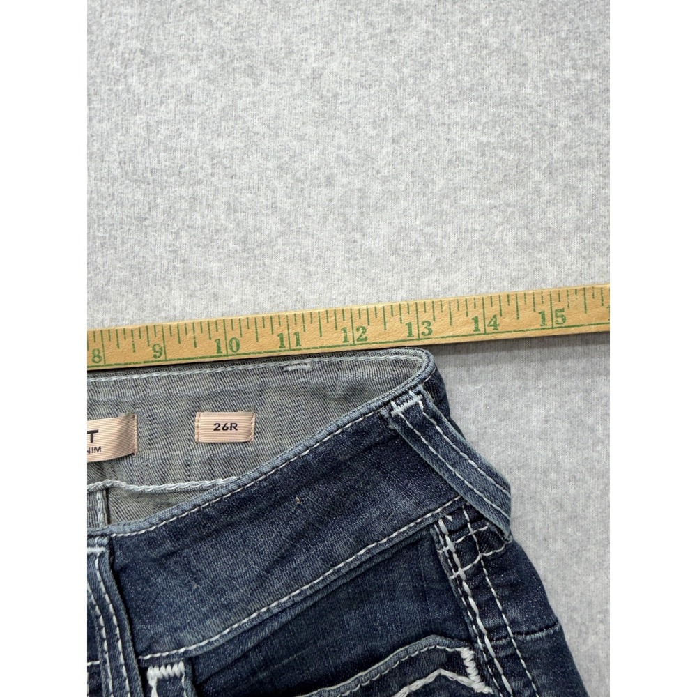 Ariat REAL Denim Jeans Womens 26R Blue Mid Rise Bootcut Stretch Embroidered - Picture 5 of 11